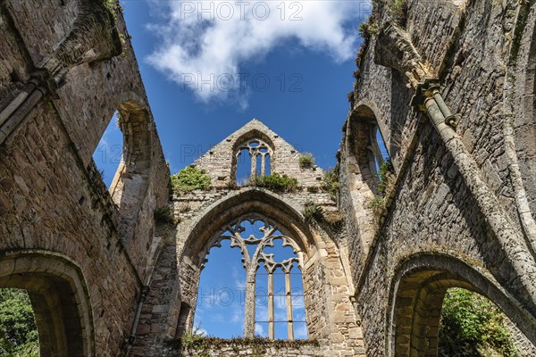 Paimpol, France, July 28, 2018: The Abbey of Beauport, Cotes-d'Armor, Brittany, France. Old Abbaye