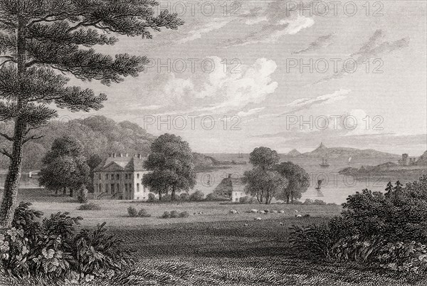 Donibristle house, Fife, Scotland, 19th century, from Modern Athens by Th. H. Shepherd