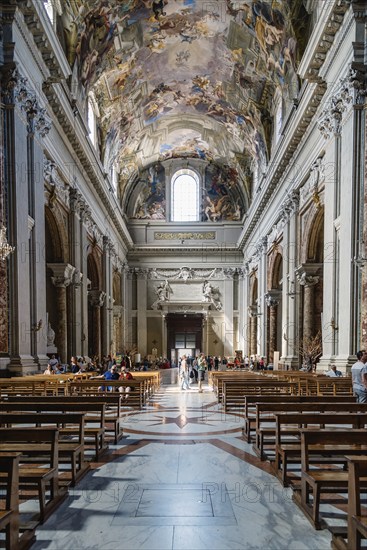 Rome, Italy, August 18, 2016: Interior view of church of St. Ignatius of Loyola. It is a Roman