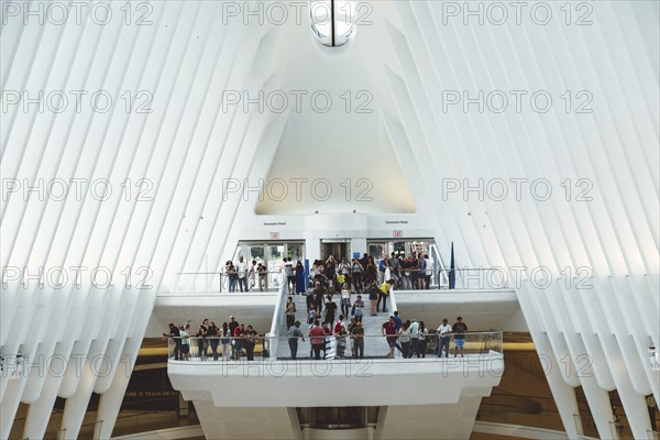 New York City, USA, June 24, 2018: Interior View of World Trade Center Transportation Hub or Oculus