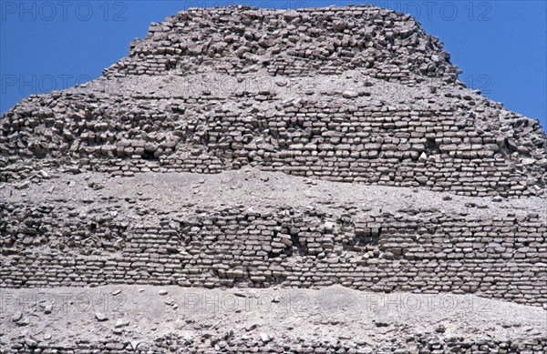 Step pyramid of Djoser, Sakkara, al-Jiza governorate, Egypt, September 1989, vintage, retro, old,