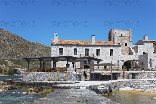 Traditional stone house on the coast with mountain and sea views, Hotel Kyrimai, Geromilenas, Mani,