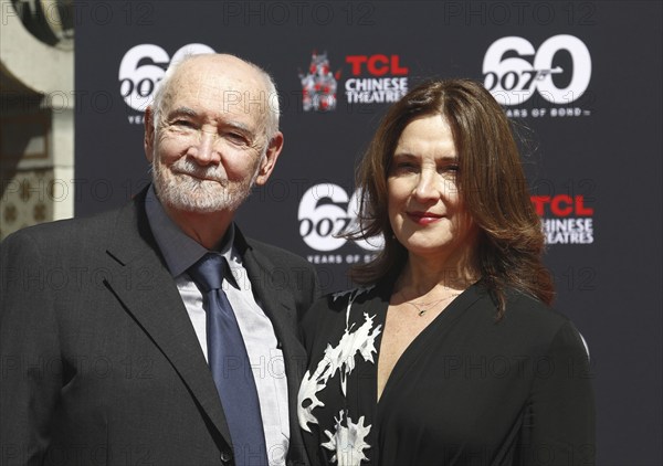 James Bond 60th anniversary celebration. Producers Michael G. Wilson and Barbara Broccoli place