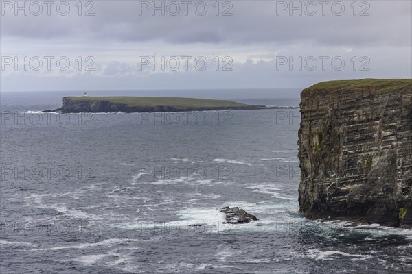 Cliff, at the back of the Brough of Birsay, Mainland Orkney, Scotland, Great Britain