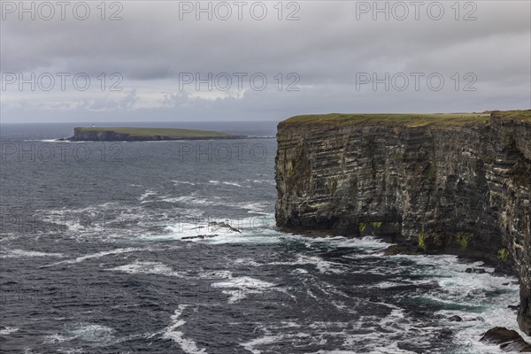 Cliff, at the back of the Brough of Birsay, Mainland Orkney, Scotland, Great Britain