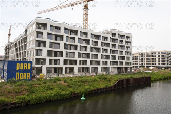 10.06.2019, Berlin, Germany, Europe, Construction site with new flats in Europacity on the banks of