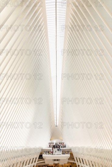 New York City, USA, June 24, 2018: Interior view of World Trade Center Transportation Hub or Oculus