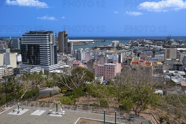 View, View from Fort Adelaide Citadel over Port Louis, Indian Ocean, Island, Mauritius, Africa
