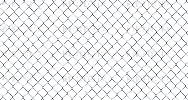 High Resolution Isolated Chain-Link (Or Wire Net Or Wire-Mesh) Fence On A White Background