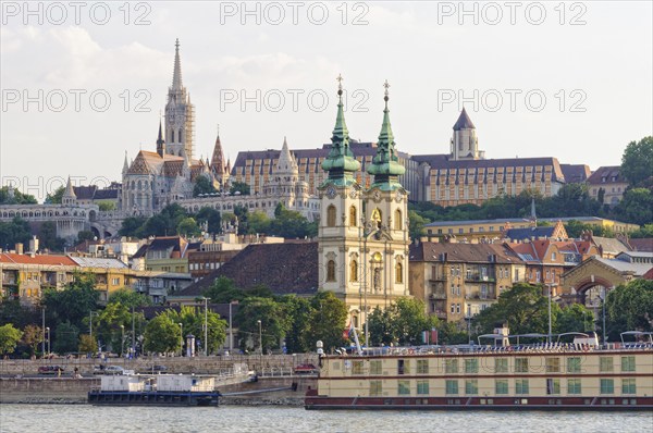 St Anne Church on Batthyany Square and Matthias Church on the Castle Hill, Budapest, Hungary,