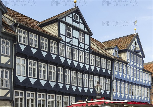 The street with ancient houses in the downtown of Wolfenbuttel, Germany, Europe