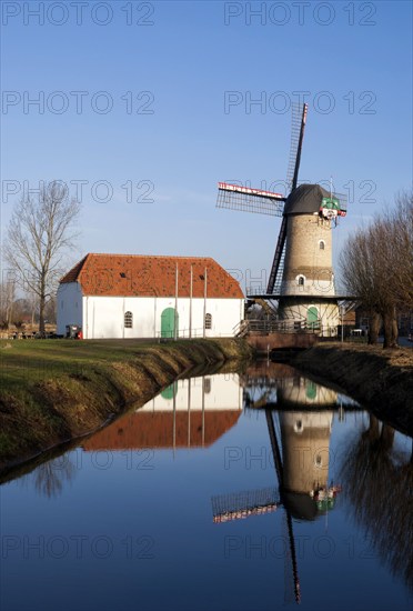 The Kildonkse windmill on the river Brabantse Aa near Dinther in the Dutch province Noord-Brabant