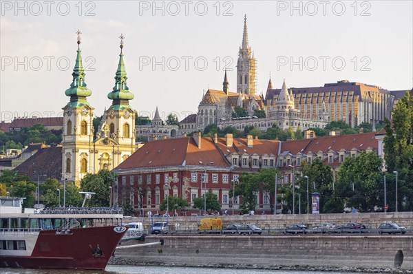 St Anne Church on Batthyany Square and Matthias Church on the Castle Hill, Budapest, Hungary,
