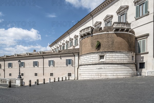 Rome, Italy, August 18, 2016: The Quirinal Palace a sunny summer day. It is a historic building in