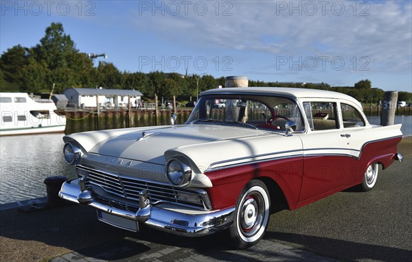 Ford Custom 300 Sedan, Model A7 (1957) at a classic car meeting in Büsum, Germany, Europe
