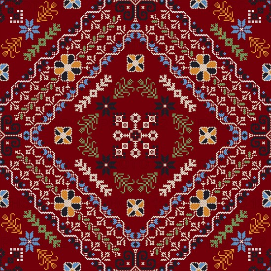 Traditional Latvian embroidery seamless pattern, vector illustration