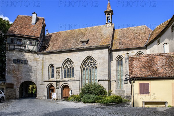 Historic fortified church fortified church of St. Wolfgang, Rothenburg ob der Tauber, Bavaria,