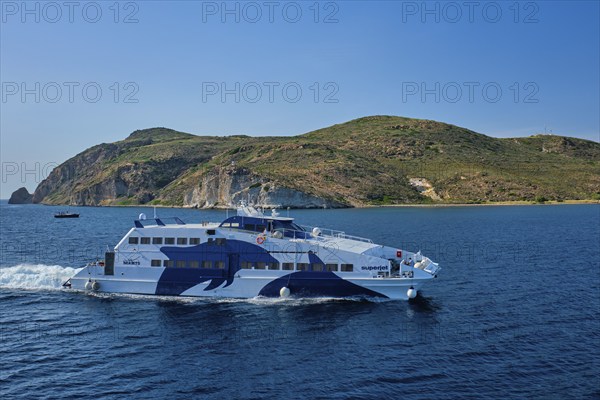MILOS, GREECE, MAY 26, 2019: Superjet high speed ferry of Seajets a Greek Cypriot ferry company in