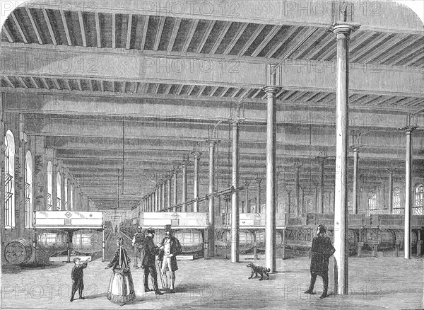 Cask store of the Allsopp Brewery in Burton upon Trent, 1869, County of Staffordshire, England,
