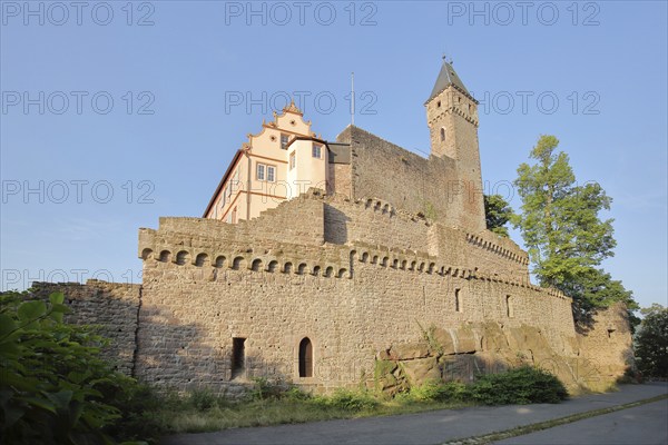 Castle built 1270 in Hirschhorn am Neckar, Neckar Valley, Odenwald, Hesse, Germany, Europe
