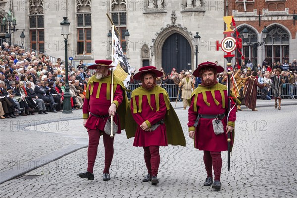BRUGES, BELGIUM, MAY 17: Annual Procession of the Holy Blood on Ascension Day. Locals perform an