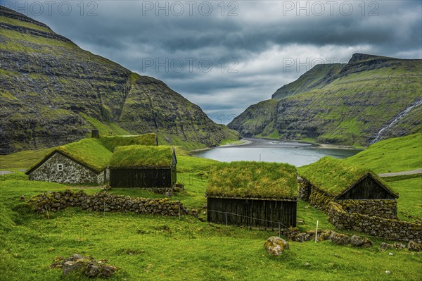 Museum of overgrown houses, Saksun, Streymoy, Faroe islands, Denmark, Europe
