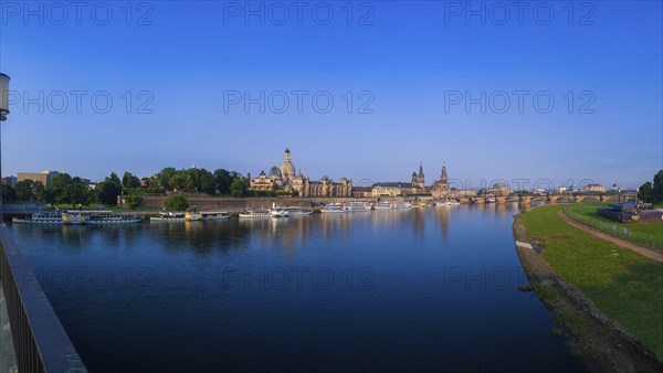 Dresden Silhouette View of the Old Town of Dresden in the Morning