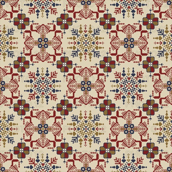 Traditional Latvian embroidery seamless pattern, vector illustration