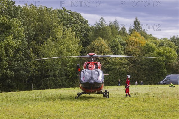 Winch rescue training of the rescue helicopter, Christoph 62, on the occasion of the 50th