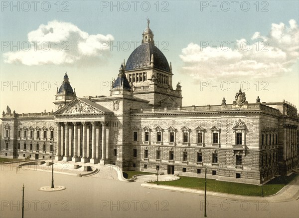The Imperial Court in Leipzig in Saxony, Germany, around 1900, Historic, digitally restored