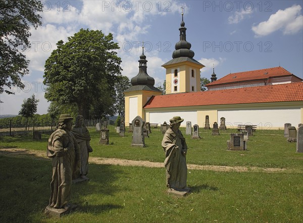 Apostle group in the historical cemetery of the pilgrimage church of Maria Loreto in Starý