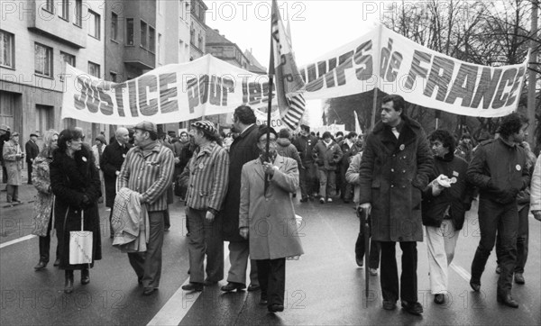 Organisations of French Jews and German Nazi victims demonstrated for a condemnation of Gestapo and