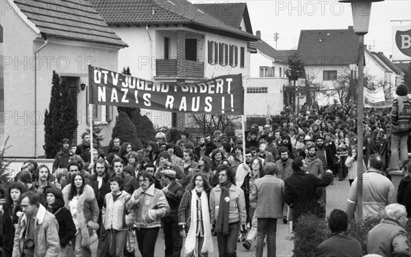 The party congress of the National Democratic Party of Germany (NPD) triggered protests against