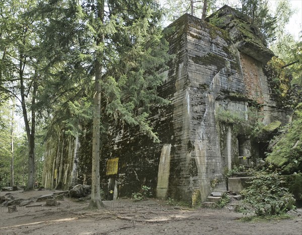 Adolf Hitler's bunker in the ruins of the Wolf's Lair (also Wolfschanze or Görlitz), the military