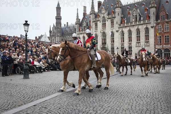 BRUGES, BELGIUM, MAY 17: Annual Procession of the Holy Blood on Ascension Day. Locals perform an