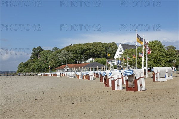 Beach chairs, beach, Glücksburg, Schleswig-Holstein, Germany, Europe
