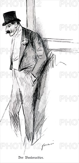 Portrait of a Boulevardier, author at the Boulevard Theatre, Paris, theatre, boulevard, fashion,