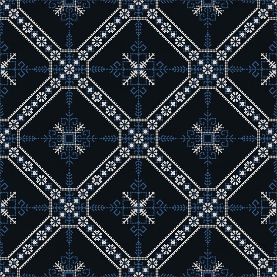 Traditional Latvian embroidery seamless pattern, vector illustration