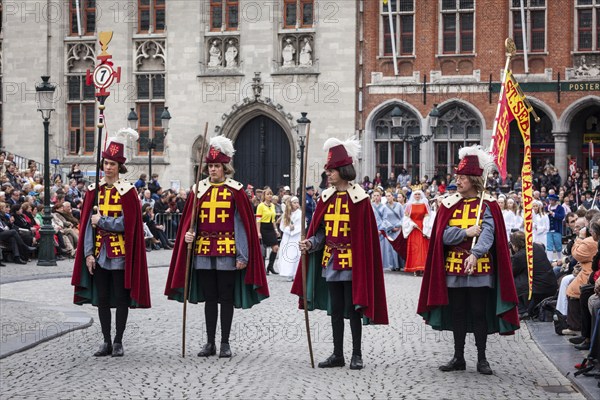 BRUGES, BELGIUM, MAY 17: Annual Procession of the Holy Blood on Ascension Day. Locals perform an