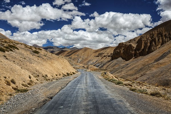 Travel forward adventure background, Trans-Himalayan Manali-Leh highway road in Himalayas. Ladakh,