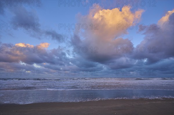 Beach, Sea, Clouds, Dawn, Sunrise, Zandvoort, North Sea, North Holland, Netherlands