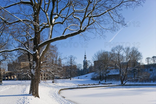 Zwinger in winter, the Dresden Zwinger, is one of the most important Baroque buildings from the