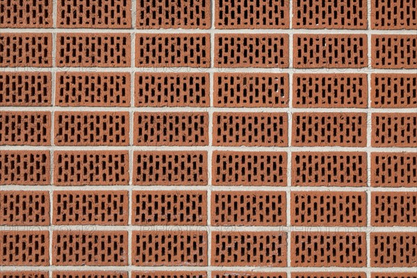 Perforated brick wall, background, texture, Germany, Europe