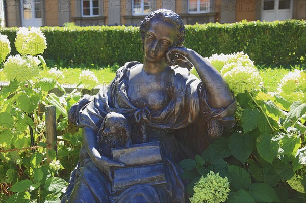 The sculpture of Margravine Wilhelmine on La Spezia Square, Bayreuth, Upper Franconia, Bavaria,