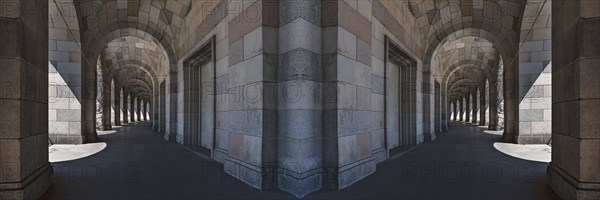 Arcade of the Congress Hall, unfinished National Socialist monumental building on the Nazi Party