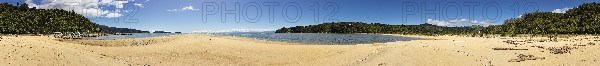 Marahau, Beach, Sandy Bay, Panorama, Kaiteriteri, New Zealand, Oceania