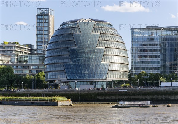 Modern architecture of City Hall building, Southwark, London, England, UK architect Norman Foster