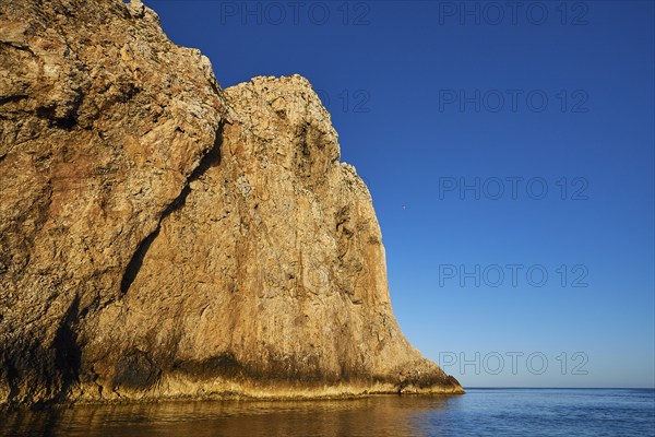 Morning light, Boat tour, View from the sea, Bizarre rock formations, Rugged mountains, Marettimo,