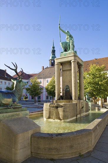 Großenhain main market with Diana fountain