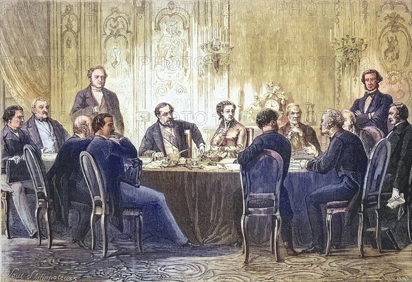 A Meeting of Ministers at the Palais de Fontainebleau, Council of Ministers, Session, 1869, France,